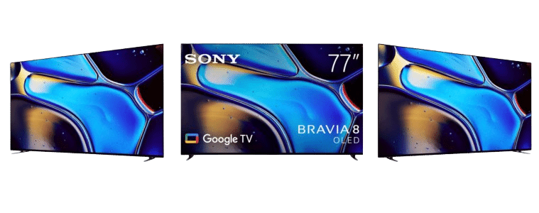 Product images of the Sony 77" BRAVIA 8 4K OLED Google TV 24