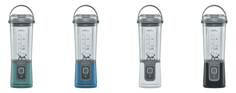 Product images of the Ninja Blast Portable Blenders in Forest Green, Denim Blue, White and Black