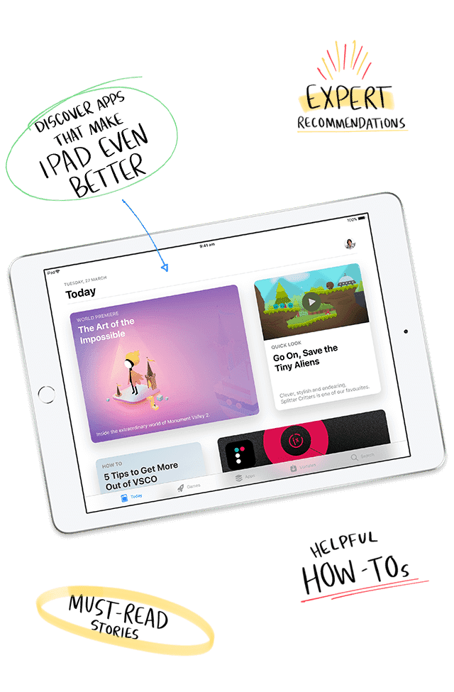 Apple iPad has 1.3 million apps for everything you love doing – photography, playing music, watching videos, getting work done and more. Shop now at The Good Guys.