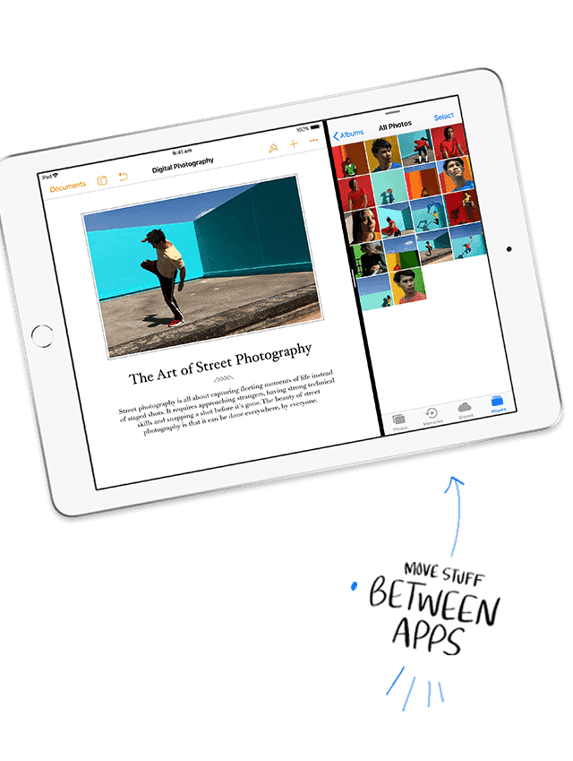 With Apple iPads, moving texts, images and files between apps is super easy. Shop now at The Good Guys