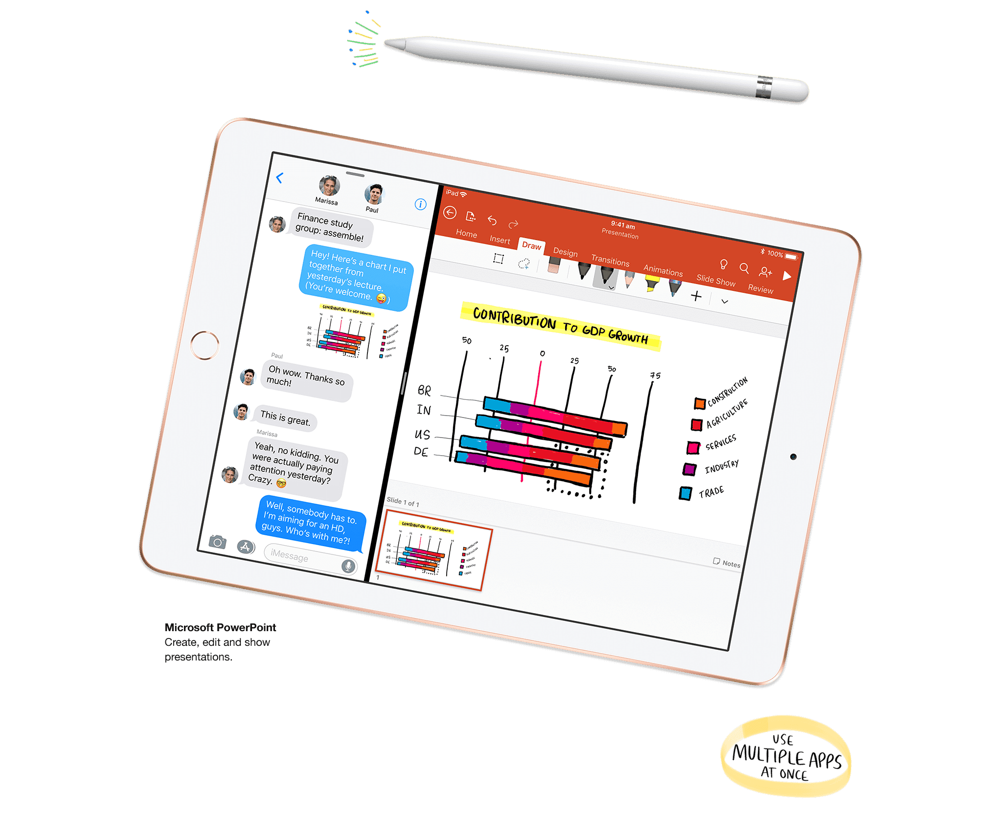 With the new Apple iPad, you can use different apps all at once. Shop now at The Good Guys.