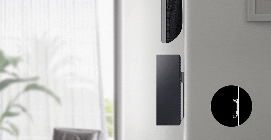 Samsung HW-NW700 soundbar features clear cable connection and clip wall mount kit for streamlined installation.