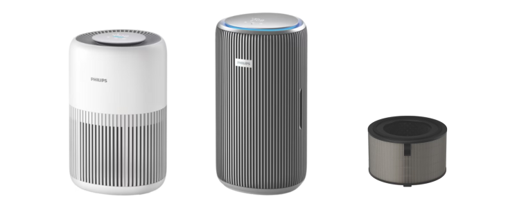 Philips 4200i Series Air Purifier Silver and Philips 900i Series Air Purifier White