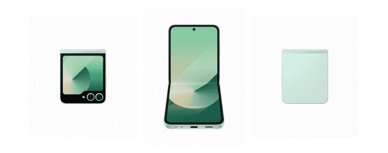 The Samsung Galaxy Flip6 in Mint Green