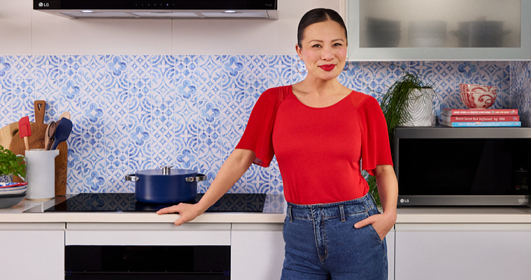 Image of Poh Ling Yeow standing in an LG kitchen