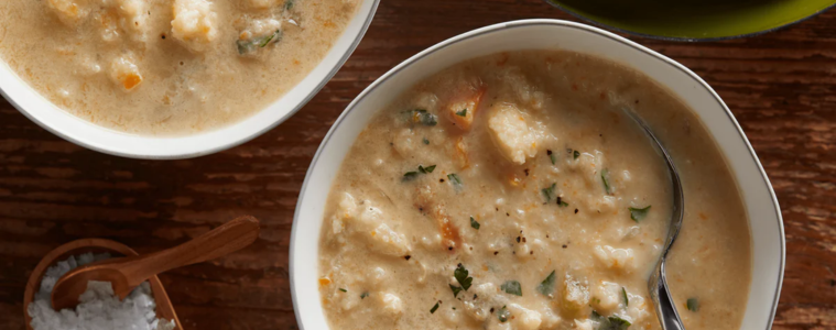 Image of creamy roasted cauliflower soup