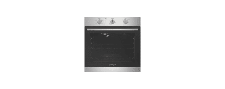 Front on image of a Westinghouse 60cm Multifunction Oven Stainless Steel