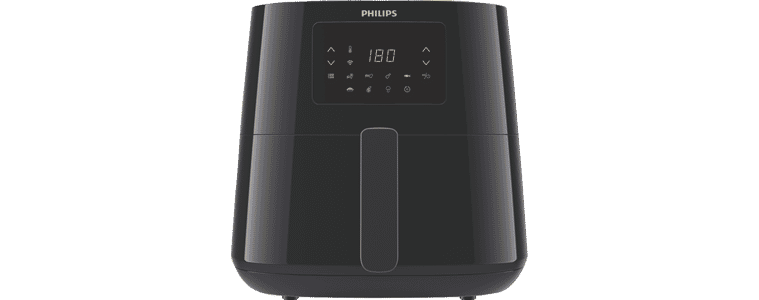 Front on image of the Philips Essential Connected Digital Airfryer XL in Black