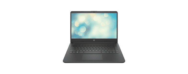 Front on image of a HP 14" Celeron 8GB 256GB Laptop