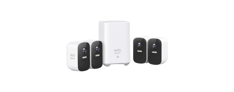 Front on image of a eufy 2C Pro 2K Security System & Homebase (4 Camera)