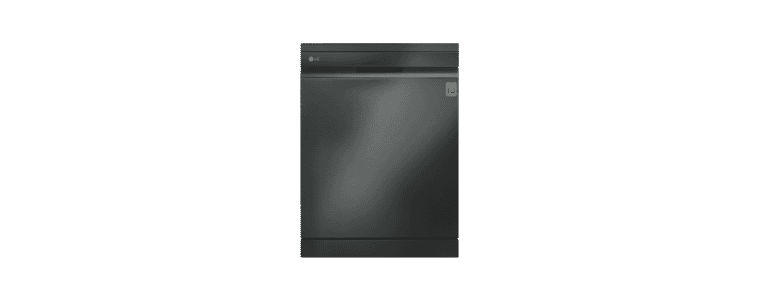 Front on image of a LG 60cm QuadWash Dishwasher Matte Black