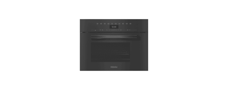 Front on image of a Miele PF DGM7440 Steam Microwave Oven Obsidian Black