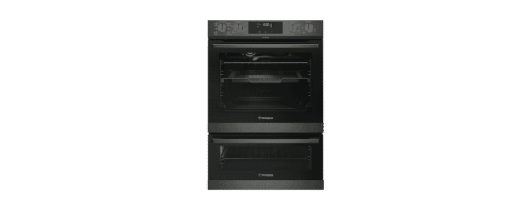 Front on image of a Westinghouse 60cm Pyrolytic Double Oven