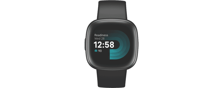 product image of the Fitbit Versa 4 in black/graphite