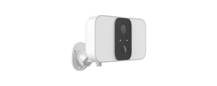 Side on angle image of a Connect SmartHome 1080P Full HD Smart Outdoor Floodlight Camera
