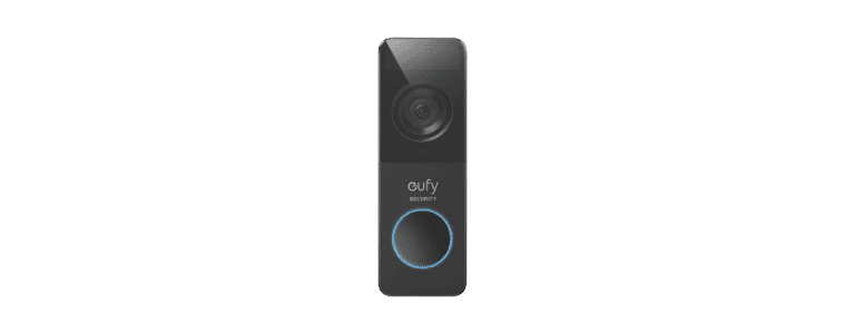 Front on image of a eufy Security Slim HD Doorbell with Repeater