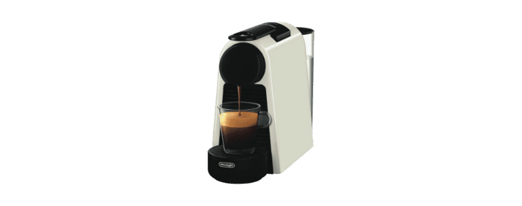 A front on view of a Nespresso Essenza Mini Solo Capsule Machine