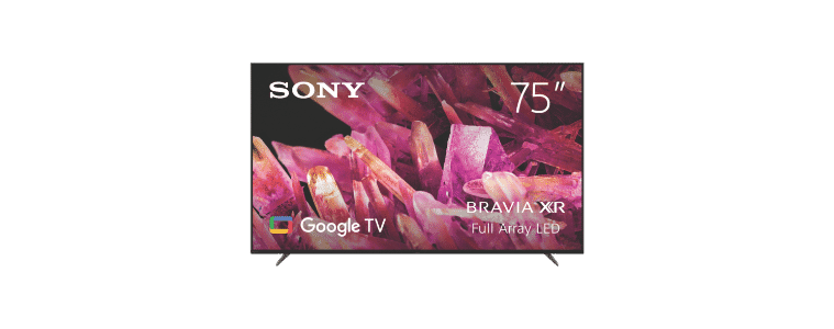 Front on image of a Sony 75" Bravia XR Full Array 4K Google TV 2022