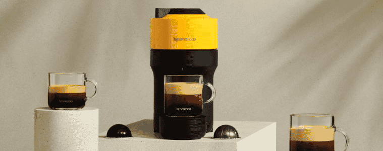 product image of the yellow Nespresso Vertuo Coffee Machine 