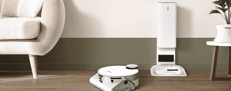 the Samsung BESPOKE Jet Bot AI+ Robot Vacuum