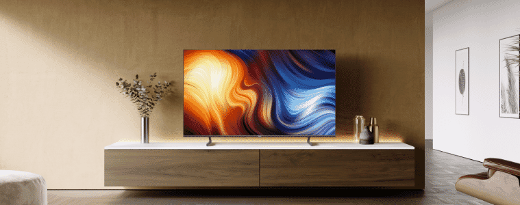 Hisense TV Product image sitting in the living room of a house