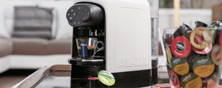 Lavazzaa coffee machine and coffee pods