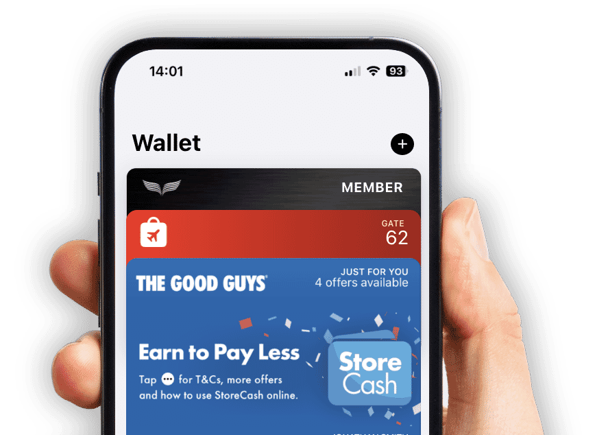 Storecash Wallet Promo displayed on a phone being held