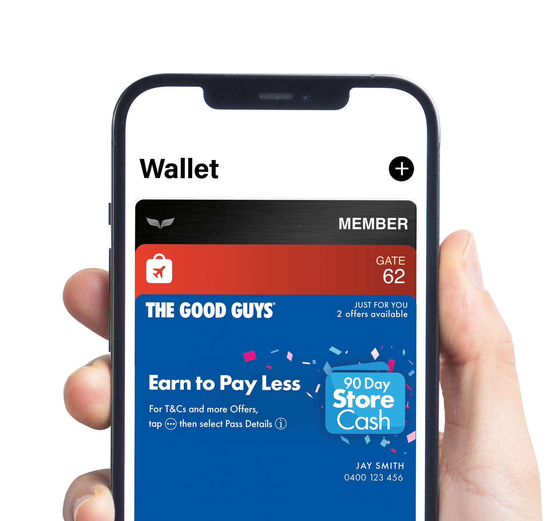 Storecash Wallet Promo displayed on a phone being held