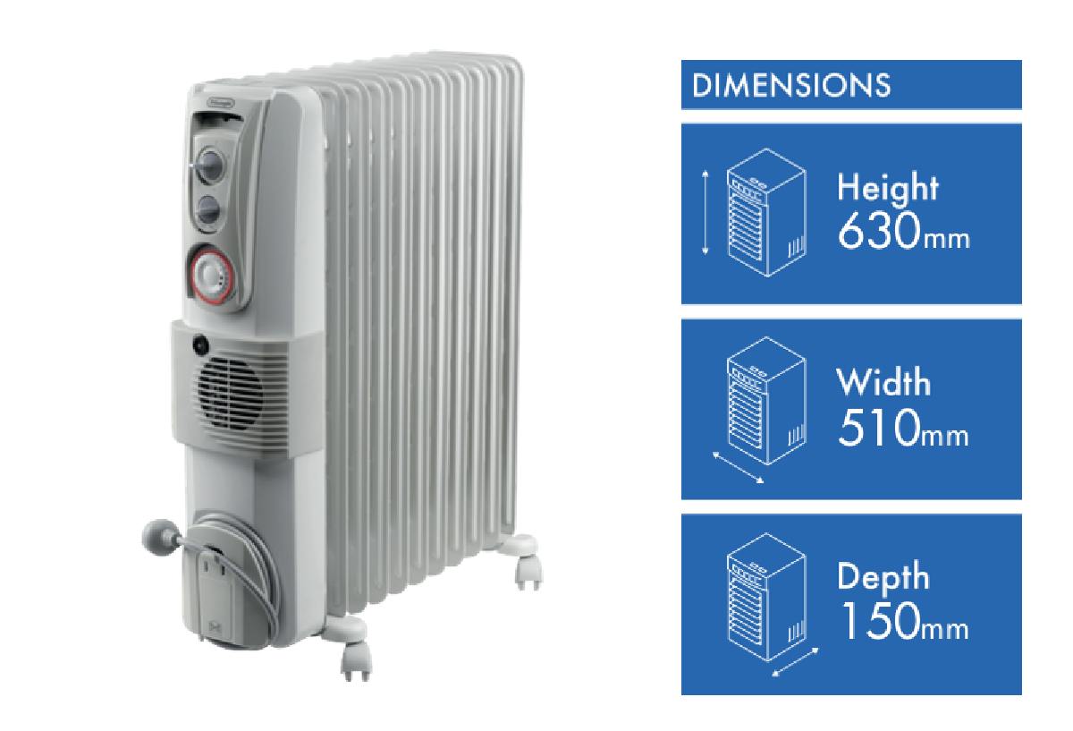 DeLonghi DL2401TF 2400W Oil Column Heater with Timer at The Good Guys