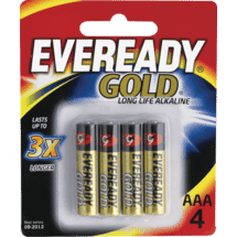 EvereadyGold AAA Batteries 4 Pack10158906