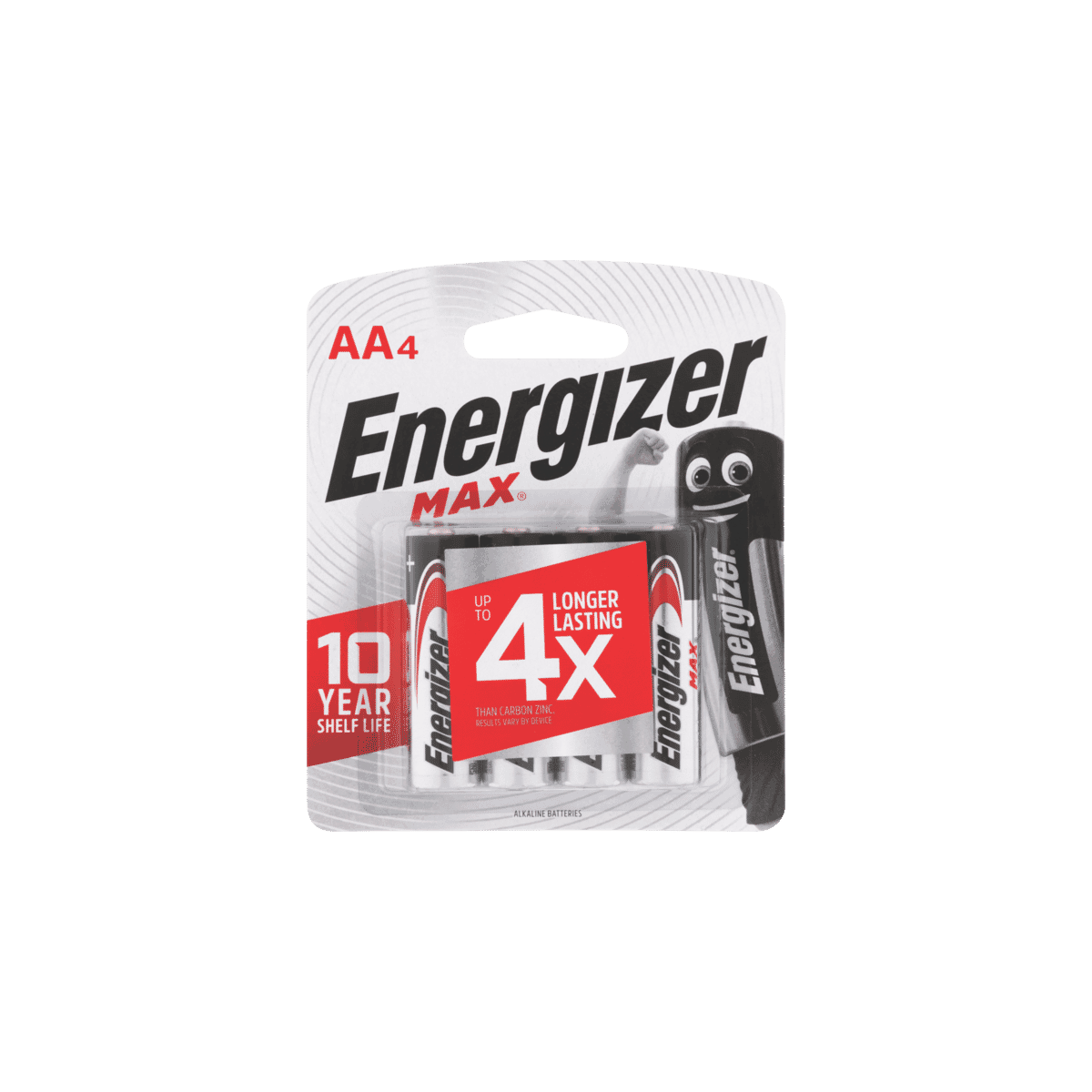 Energizer Max AA Batteries 4 Pack - E91BP4TN E000029000