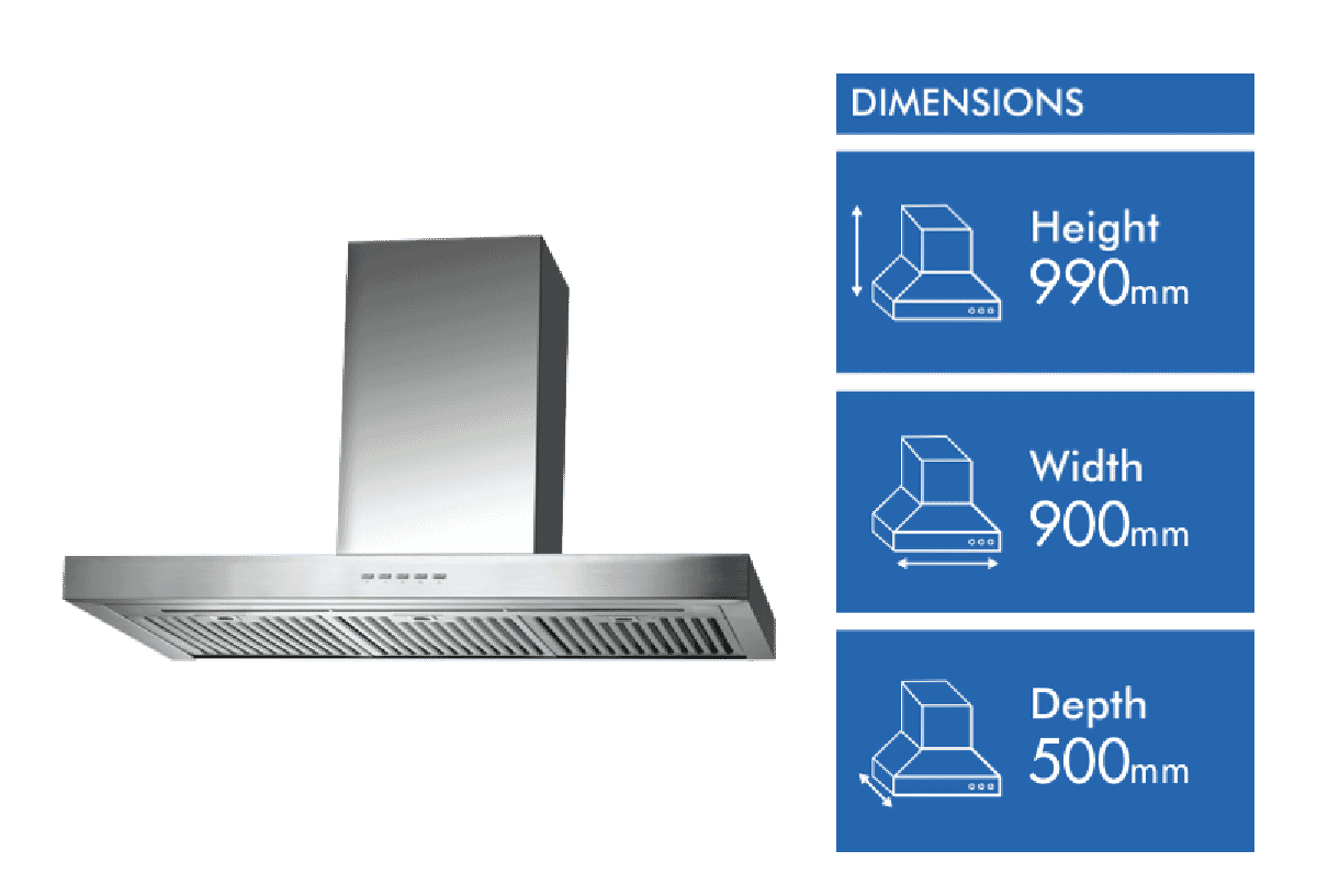 Smeg 90cm Canopy Rangehood