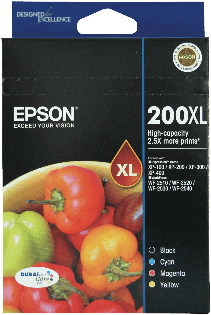 Epson 200 DURABrite XL Ink Cartridge 4 Pack T201692