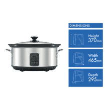 Sunbeam Slow Cooker 5.5L Stainless Steel - HP5520