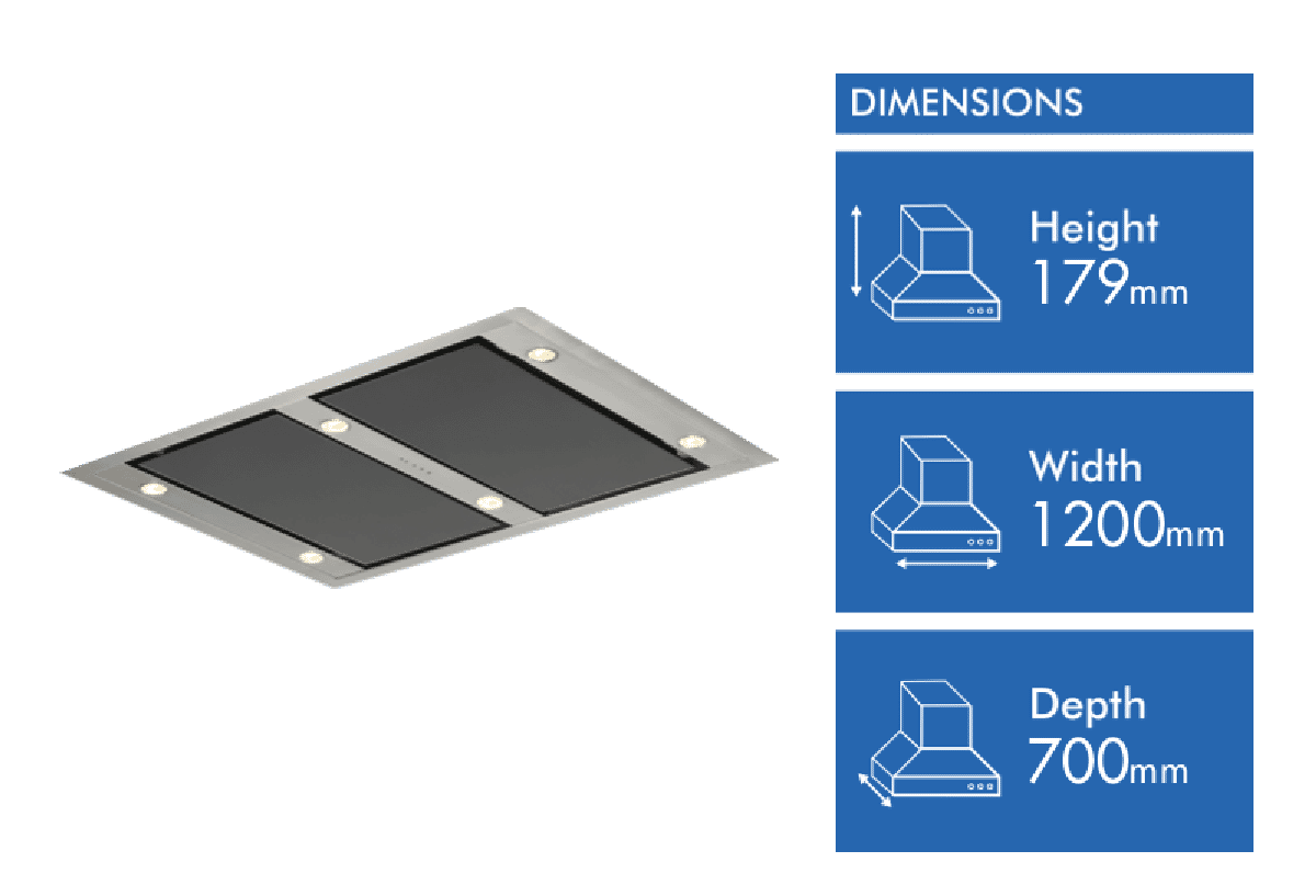 Schweigen 120cm Silent Ceilng Cassette Rangehood