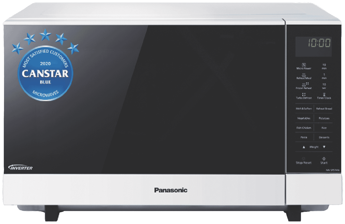 Panasonic NNSF564WQPQ 27L 1000W White Inverter Microwave at The Good Guys