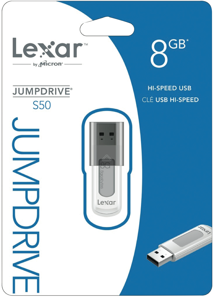 Clé USB Lexar®JumpDrive® S50 8 Go USB 2.0, paq. de 3 