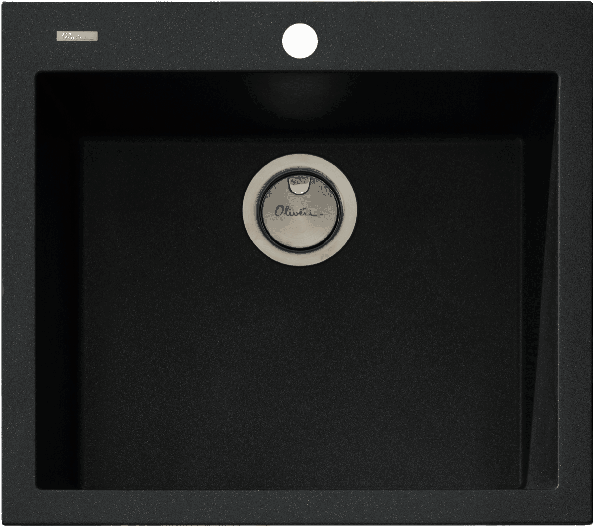 Oliveri Santorini Large Bowl Topmount Black Granite Sink