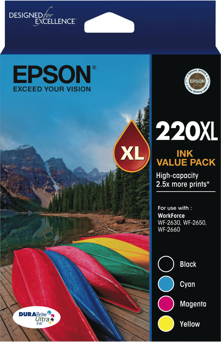 Epson220 High Capacity DURABrite Ultra 4 ink Value Pack50034317