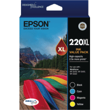 Epson220 High Capacity DURABrite Ultra 4 ink Value Pack50034317