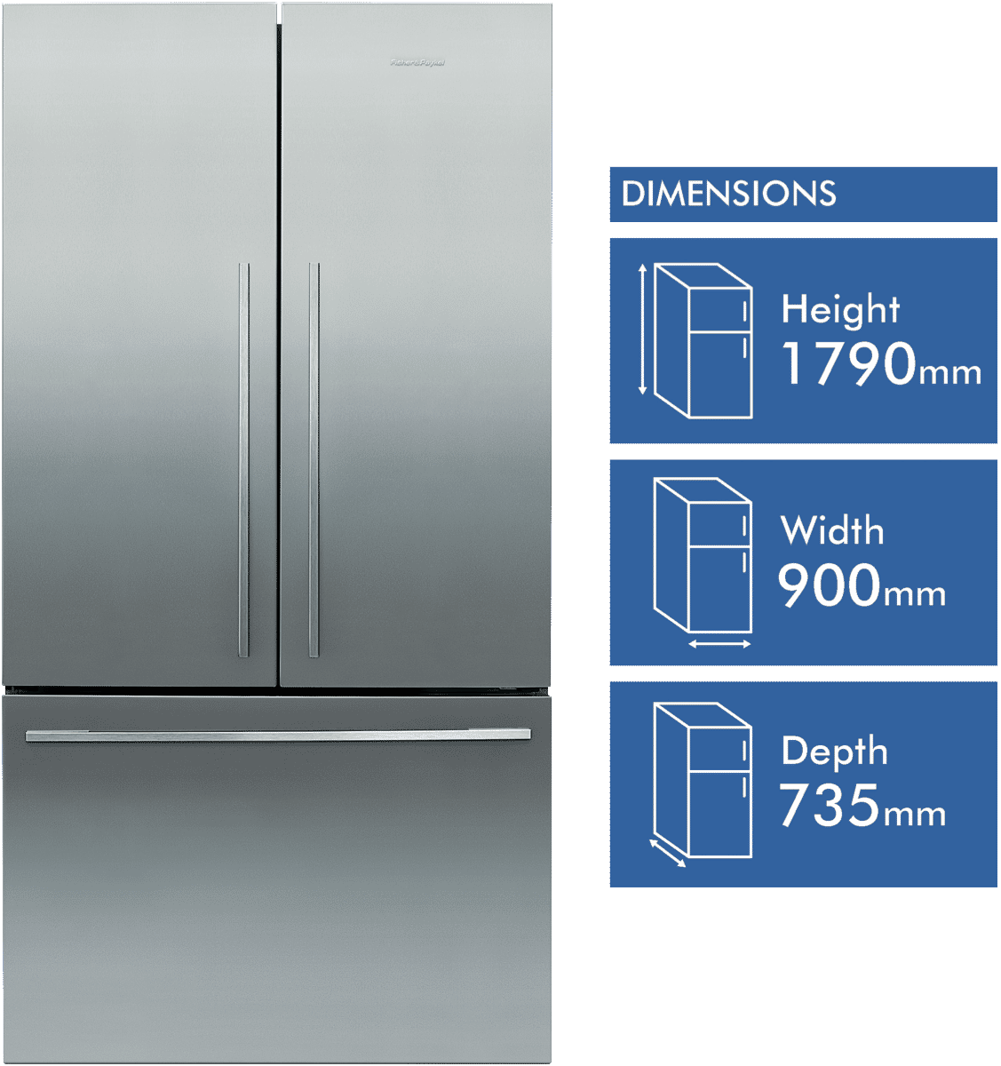 Fisher & Paykel RF610ADX5 569L French Door Refrigerator at The Good Guys