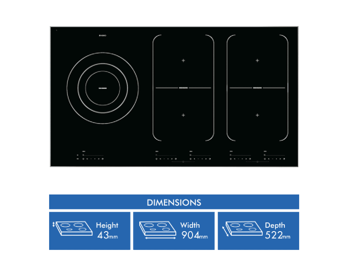 ASKO 90cm Bridge Induction Cooktop HI1975G