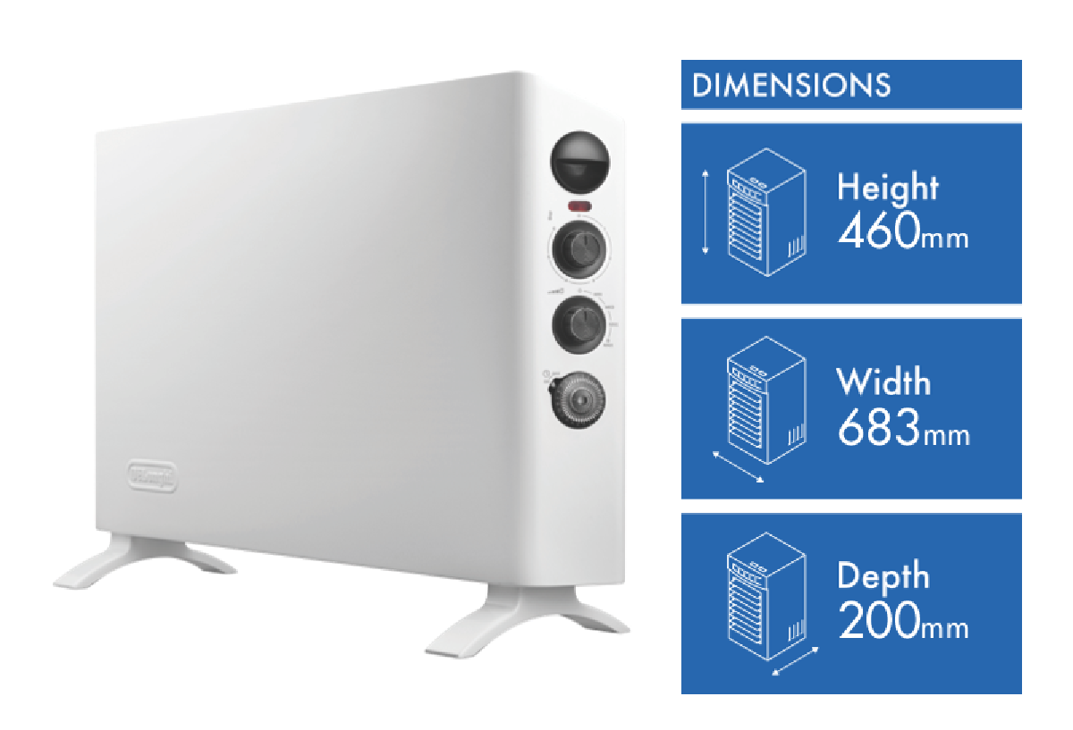 DeLonghi HSX3324FTS 2400W Convection Heater with Timer at The Good