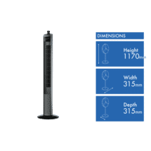 DeLonghi DETF122WH Dual Oscillating Tower Fan White at The Good Guys