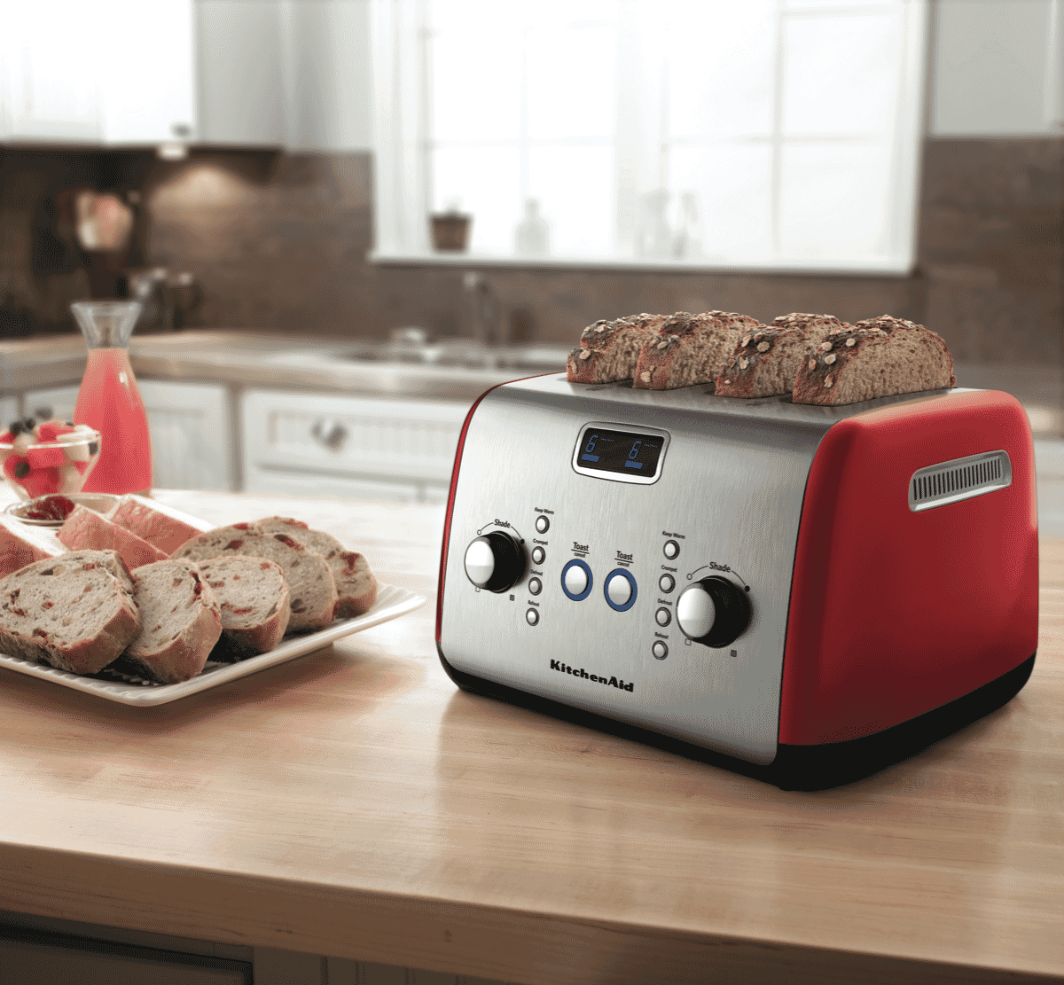 KitchenAid 5AKMT423ER Artisan 4 Slice Toaster Empire Red at The Good Guys