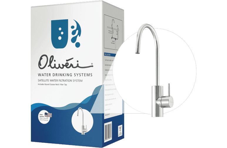 Oliveri Fs7025 Satellite Water Filtration System With Round Goose Neck Filter Tap At The Good Guys