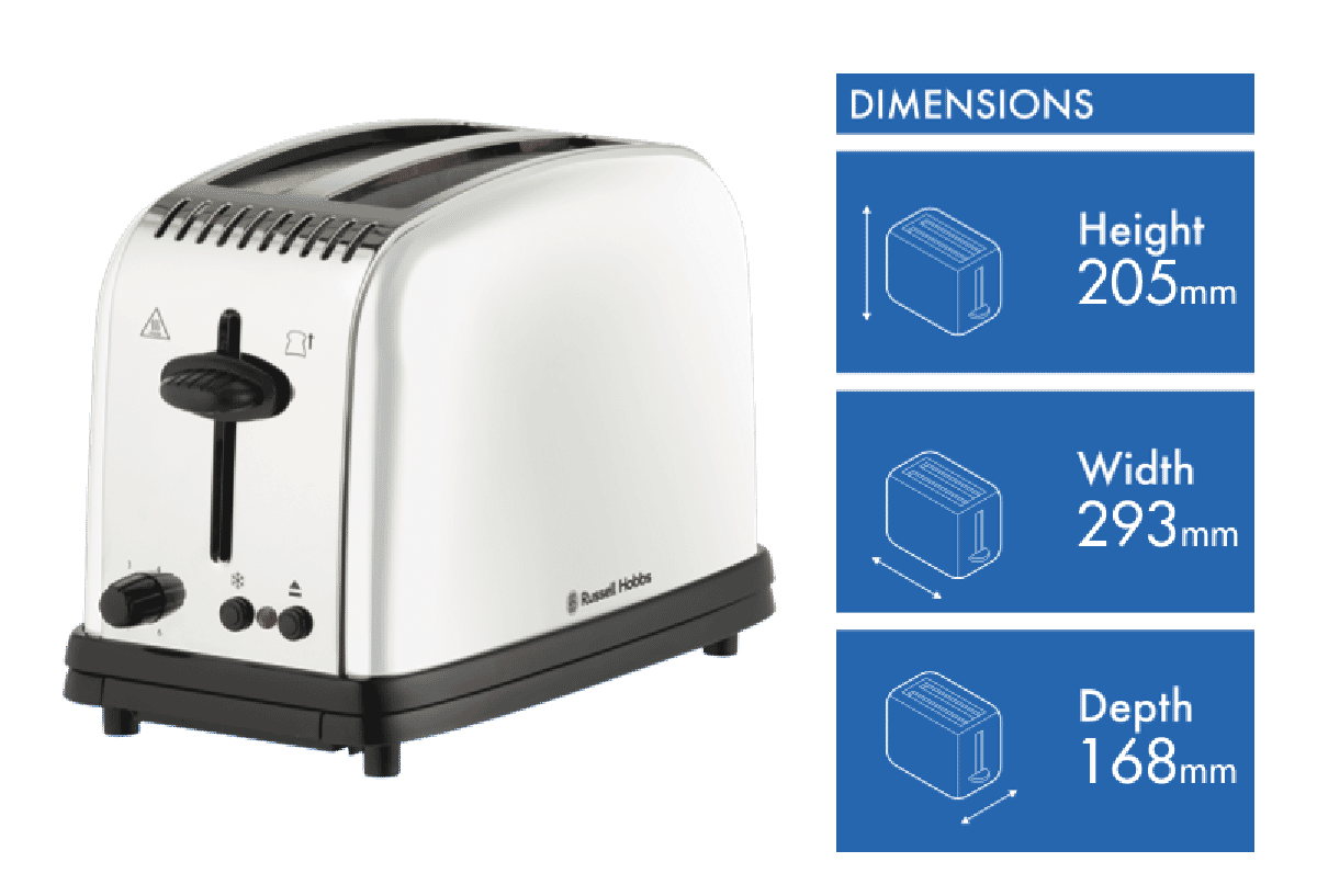 Russell Hobbs Paddington 2 Slice Toaster - White