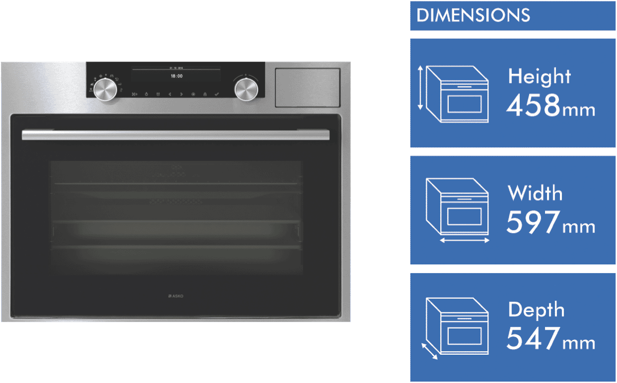Asko OCS8487S 45cm Combination Steam Oven Stainless Steel at The Good
