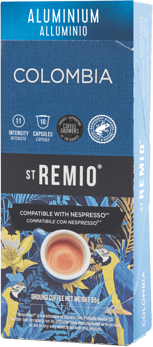 St Remio Coffee Aluminium Colombia Capsules 10pk 55g