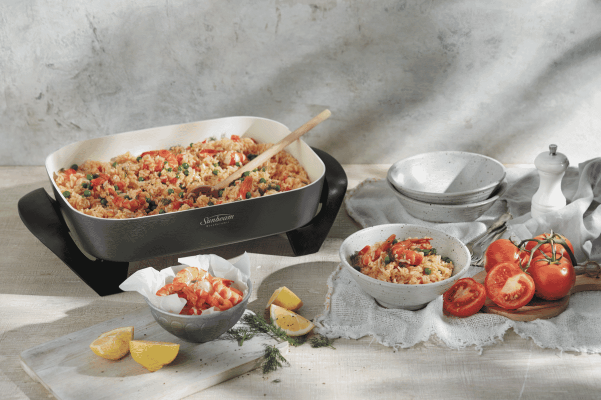 Sunbeam FP6000 Duraceramic Frypan at The Good Guys